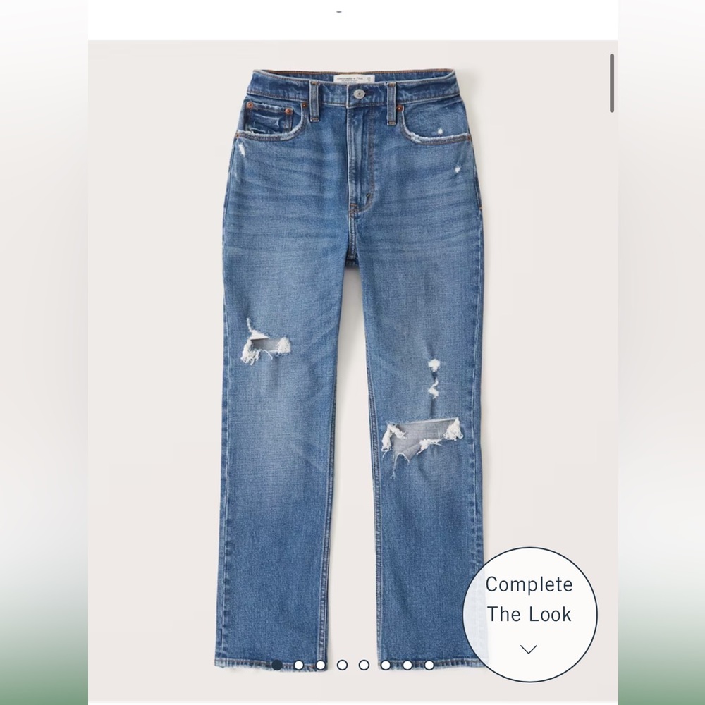 Abercrombie curve love ultra high rise ankle straight jeans